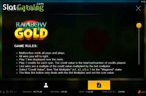 Скрин6. Rainbow Gold (Swintt) слот