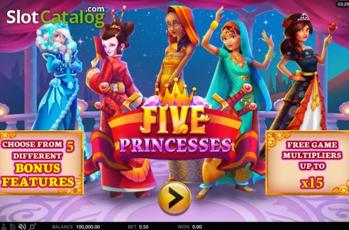 Скрин2. Five Princesses слот