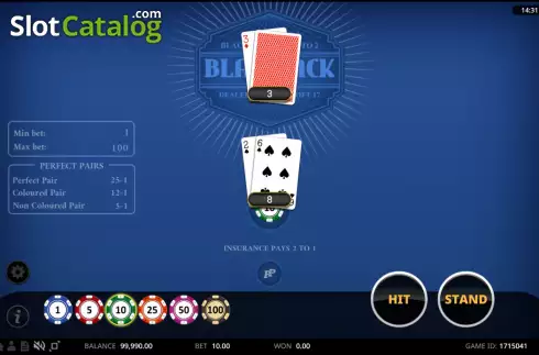 Скрин3. Perfect Pairs Blackjack (Swintt) слот