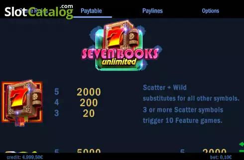 Скрин5. Seven Books Unlimited слот