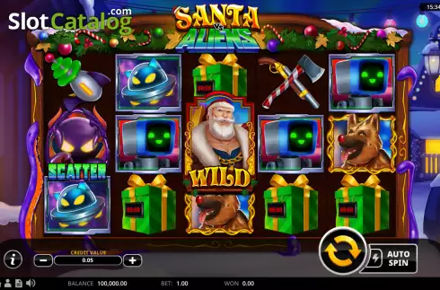 Скрин2. Santa vs Aliens слот