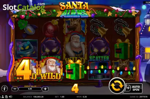 Скрин4. Santa vs Aliens слот