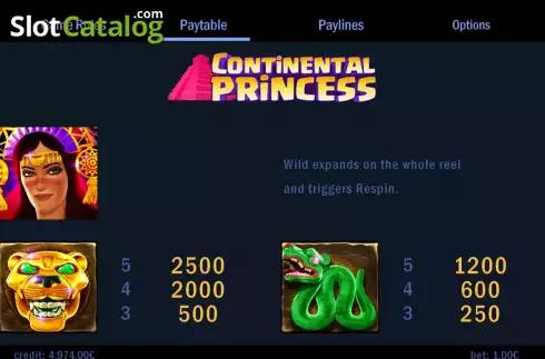 Скрин7. Continental Princess слот
