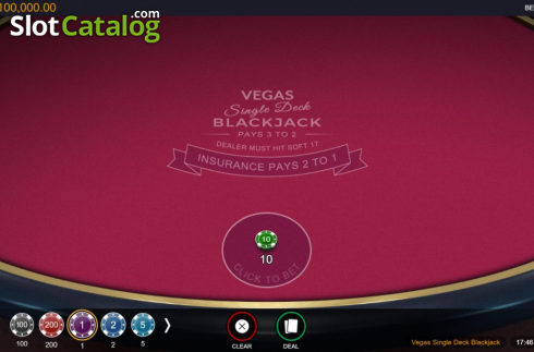 Скрин2. Vegas Single Deck Blackjack (Switch Studios) слот