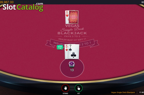 Скрин3. Vegas Single Deck Blackjack (Switch Studios) слот