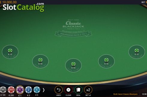 Скрин2. Multi Hand Classic 6 Deck Blackjack слот