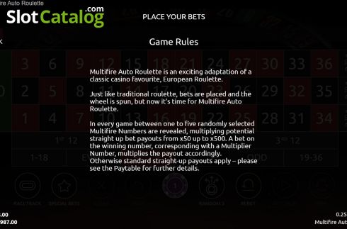 Скрин9. Multifire Auto Roulette слот