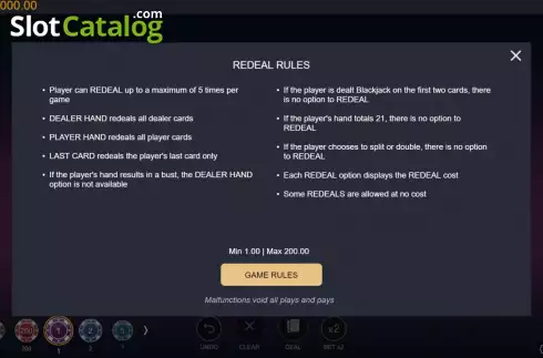 Скрин6. ReDeal Blackjack слот