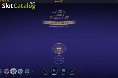 Скрин2. Classic Blackjack with Noble Diamonds слот