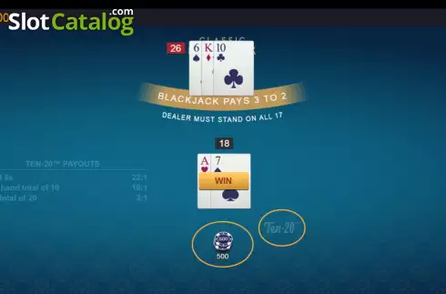 Скрин3. Classic Blackjack with Ten-20 слот