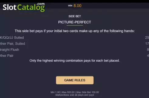 Скрин6. Classic Blackjack with Picture-Perfect Bonus слот