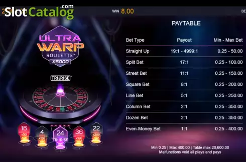 Скрин7. Ultra Warp Roulette слот