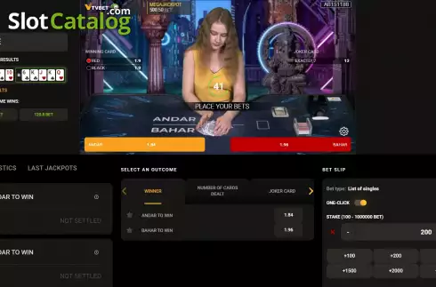Скрин8. Andar Bahar (TV Bet) слот