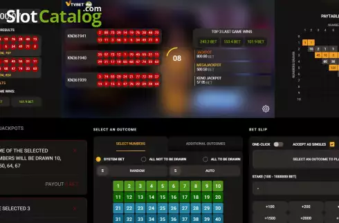 Скрин2. Keno (TV Bet) слот