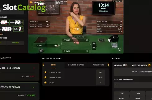 Скрин3. Blackjack (TV Bet) слот