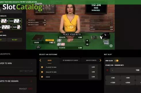 Скрин5. Blackjack (TV Bet) слот