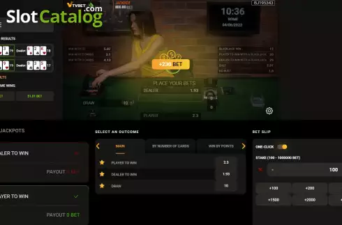 Скрин6. Blackjack (TV Bet) слот