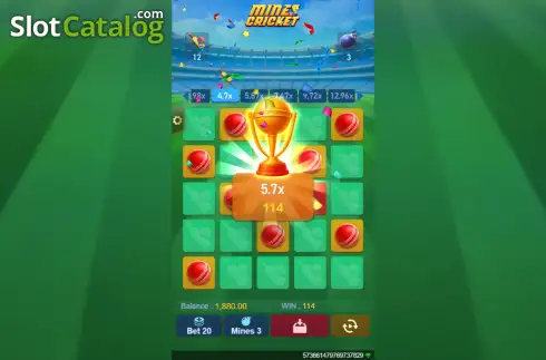 Скрин3. Mines Cricket слот