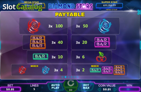Скрин4. Diamond Stars слот
