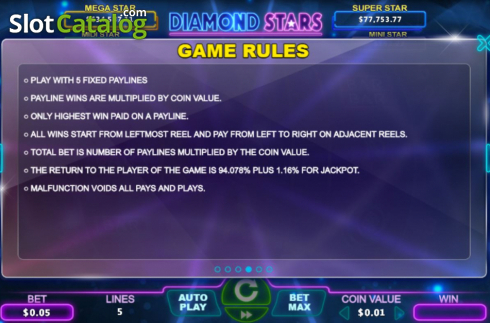 Скрин5. Diamond Stars слот