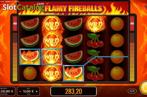 Скрин3. Flamy Fireballs слот