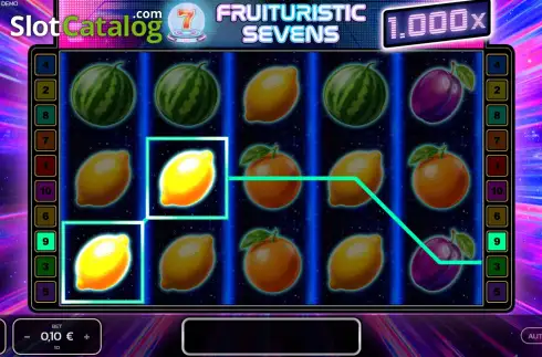 Скрин3. Fruituristic Sevens слот