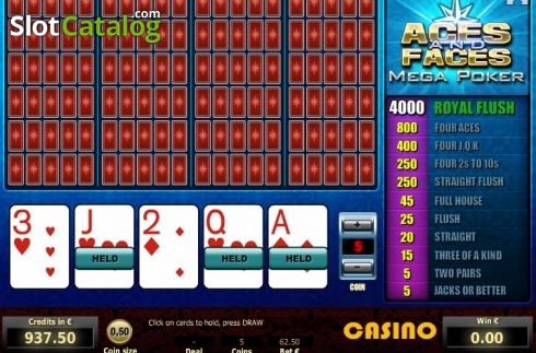 Скрин3. Aces & Faces Mega Poker слот