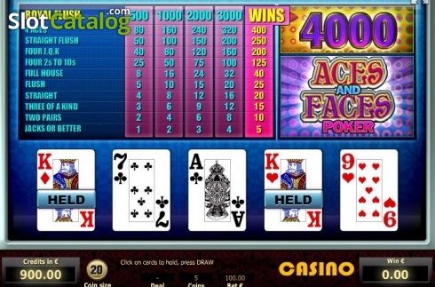 Скрин3. Aces and Faces Poker (Tom Horn Gaming) слот