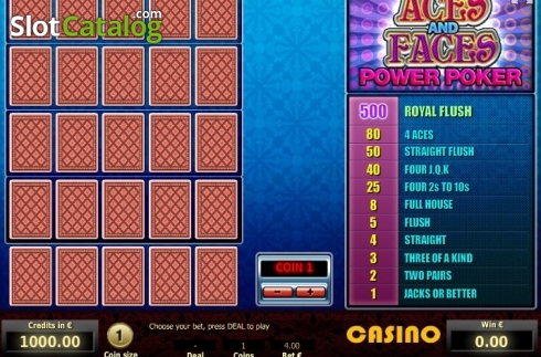 Скрин2. Aces and Faces 4 Hand Poker слот