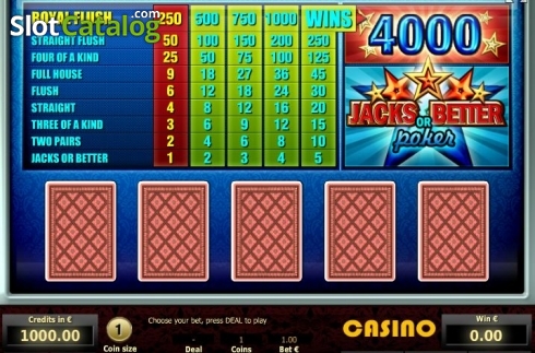 Скрин2. Jacks or Better Poker (Tom Horn Gaming) слот