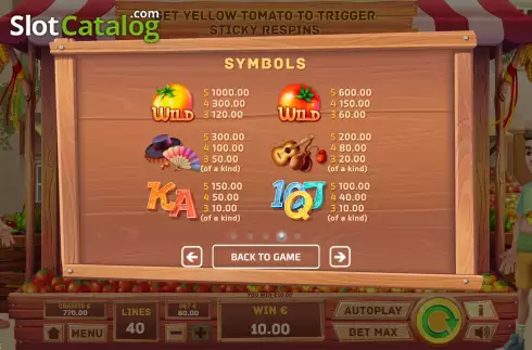 Скрин7. La Tomatina (Tom Horn Gaming) слот