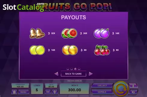 Скрин7. Fruits Go Pop слот