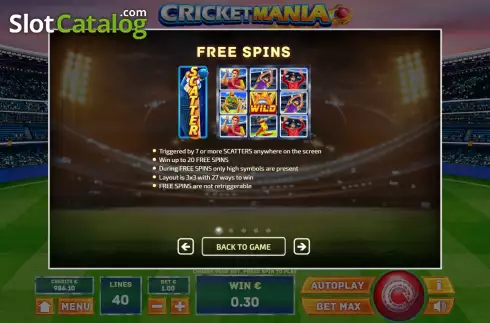 Скрин6. Cricket Mania слот