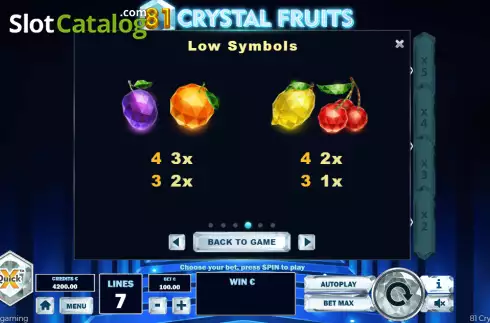 Скрин9. 81 Crystal Fruits слот