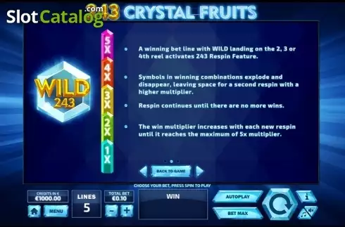 Скрин3. 243 Crystal Fruits слот