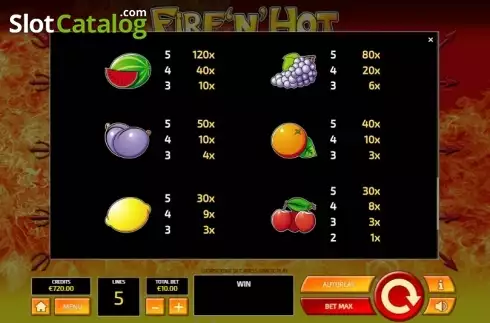 Скрин9. Fire'n'Hot слот