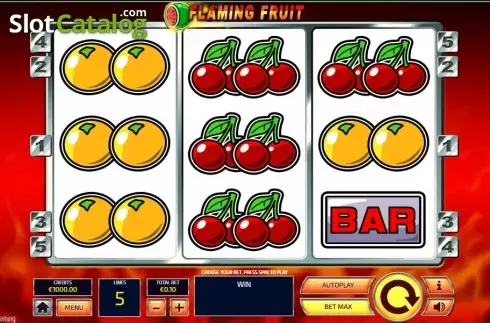 Скрин2. Flaming Fruit (Tom Horn Gaming) слот