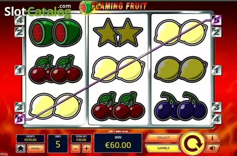 Скрин3. Flaming Fruit (Tom Horn Gaming) слот