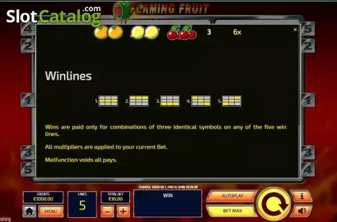 Скрин8. Flaming Fruit (Tom Horn Gaming) слот