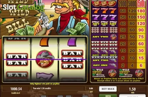 Скрин4. Wild Wild Bill слот