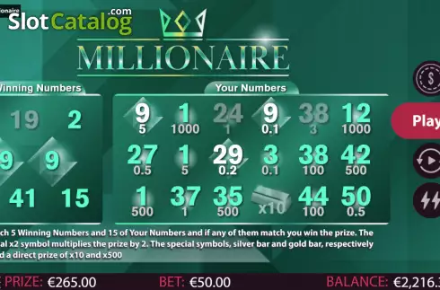 Скрин3. Millionaire слот