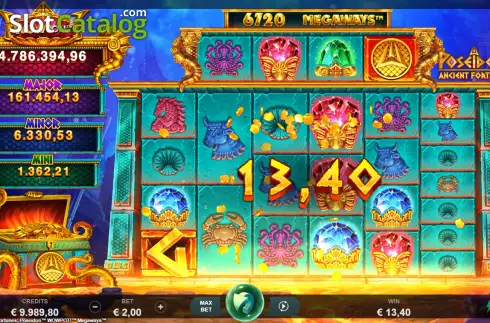 Скрин3. Ancient Fortunes Poseidon WowPot Megaways слот