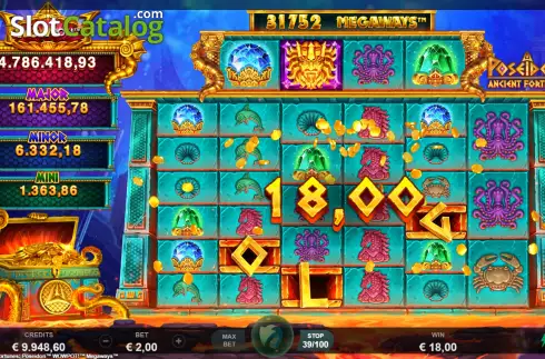 Скрин5. Ancient Fortunes Poseidon WowPot Megaways слот