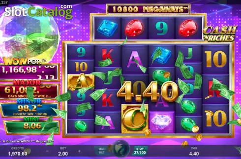 Скрин3. Cash 'N Riches WowPot Megaways слот
