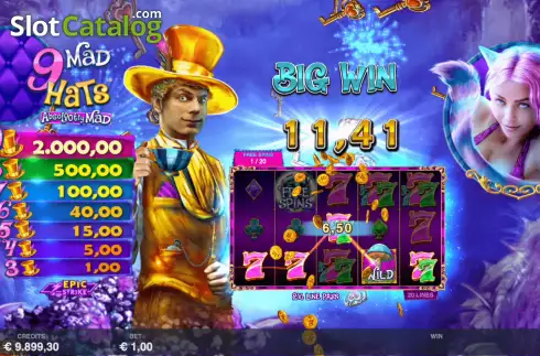 Скрин9. 9 Mad Hats слот