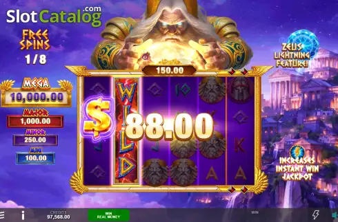 Скрин3. Ancient Fortunes Zeus Gold Blitz Lightning слот