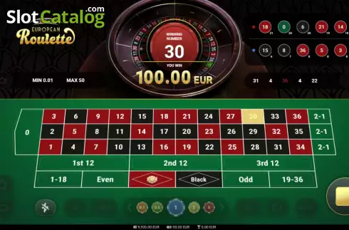 Скрин3. European Roulette (TrueLab Games) слот