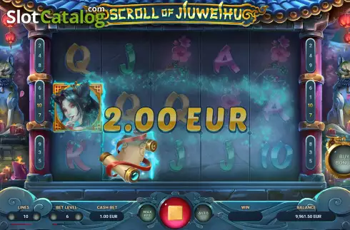 Скрин6. Scroll of Jiuweihu слот