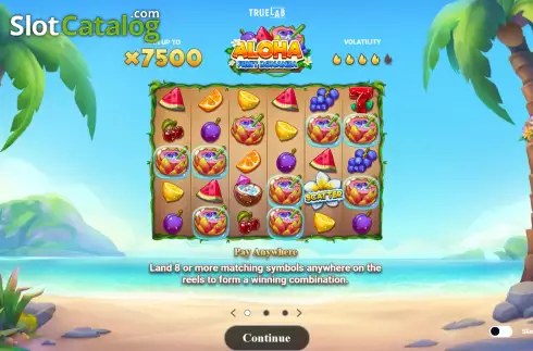 Скрин1. Aloha: Fruit Bonanza слот