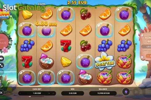 Скрин3. Aloha: Fruit Bonanza слот